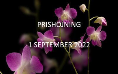 Prishöjning 1 September 2022